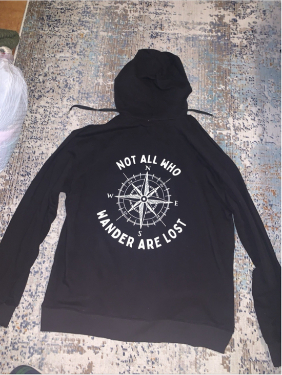 Chicyea Other - Not all Who Wander Are Lost Hoodie Black XL Pre-Owned